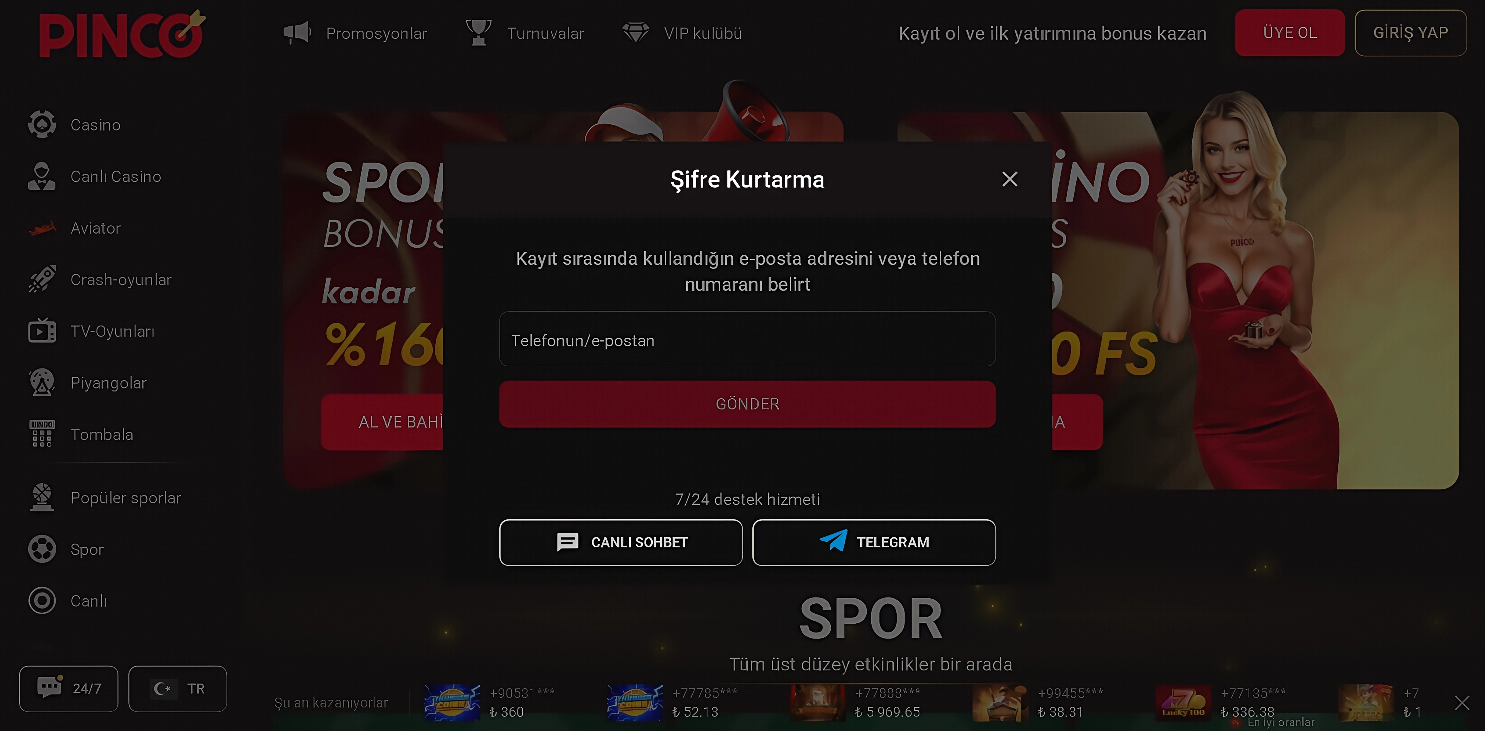 Pinco'da kayıt işlemi nasıl yapılır?